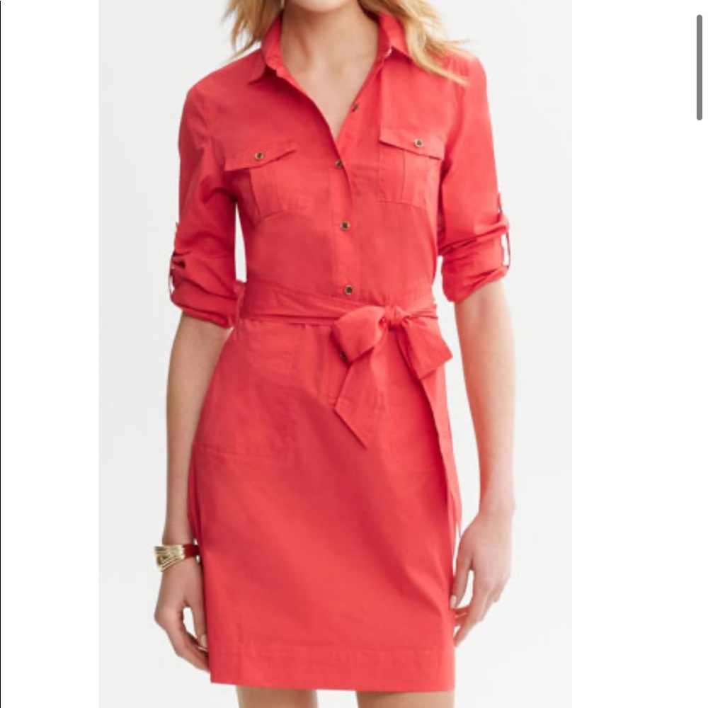 Banana Republic red shirt dress